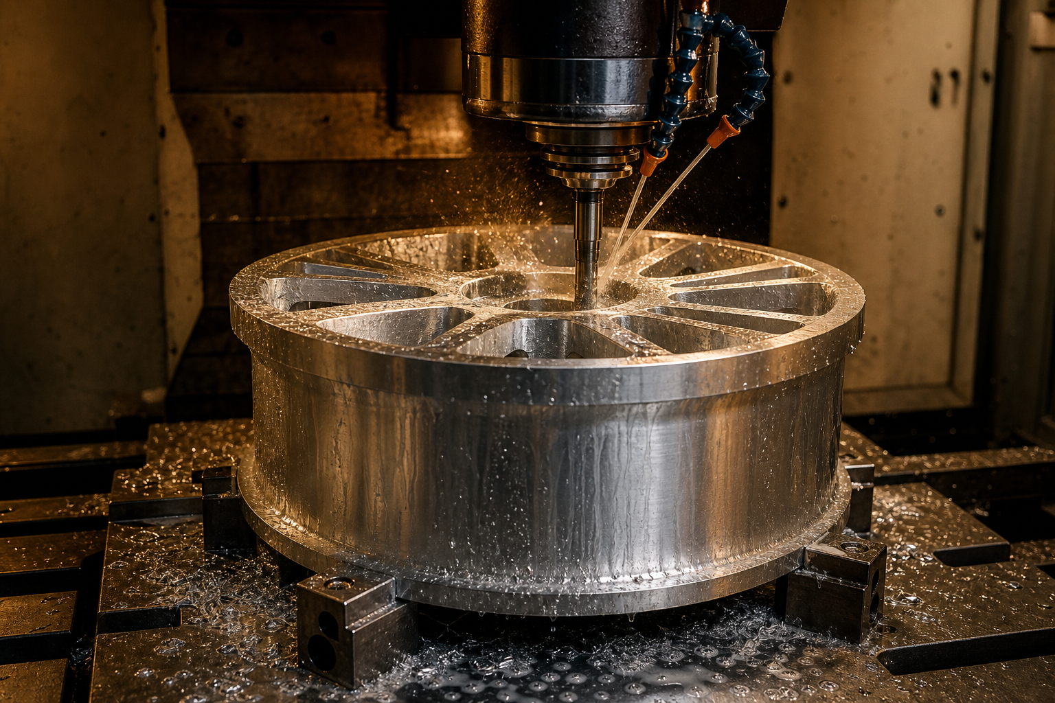 CNC-bearbetning av en fälg